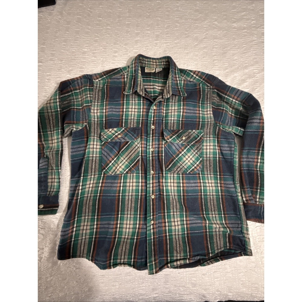 Vintage Five Brother Flannel Shirt Mens Size XL Plaid Long Sleeve Heavy 90's